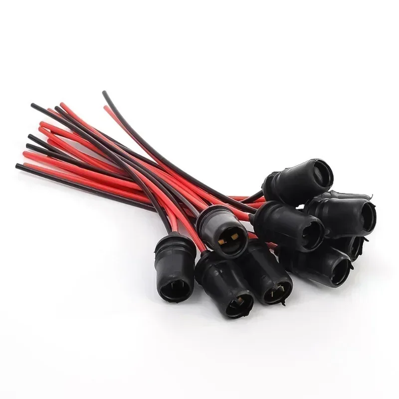 DC12V T10 W5W 147 Socket Marker Instrument Lights Holder Connector Wire Bulb Soft Rubber Harness Replacement Car Parts