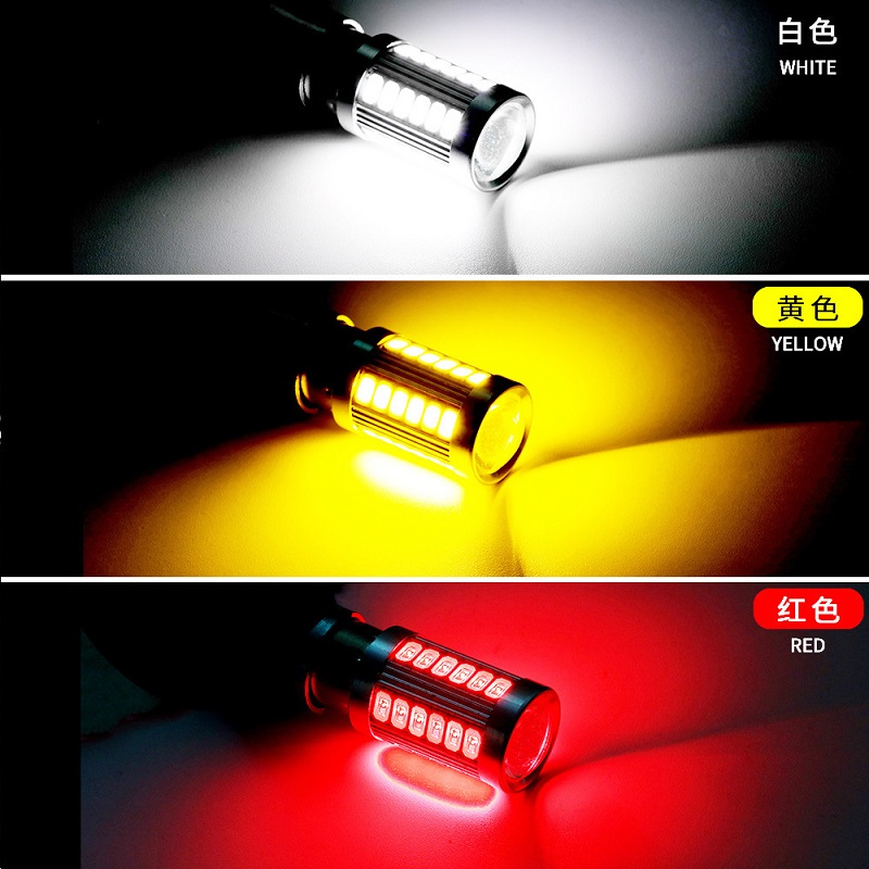 P21W BA15S LED 2x1156 PY21W BAY15D 5630 5730 33SMD หลอดไฟ LED BAU15S P21/5W 12V สำหรับไฟสัญญาณโคมไฟถอยหลัง