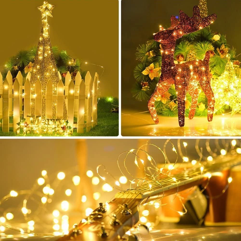 銅線ウォームホワイト Led フェアリーライト USB Led ストリングライト屋外装飾クリスマスライト