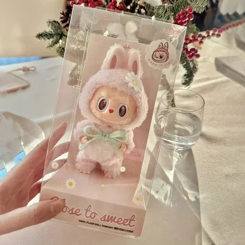 Розовый Labubu Mokoko, первый весенний цветок, милая виниловая кукла, кавайный рюкзак, подвеска, украшение, кукла, парк развлечений, ограниченное издание