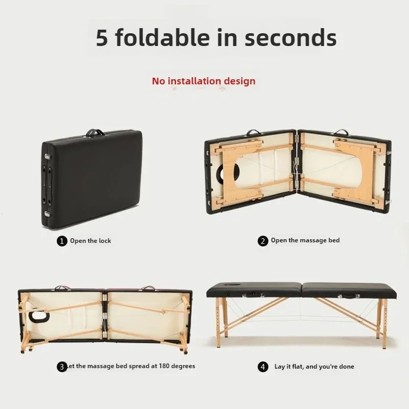 มัลติฟังก์ชั่นความงามเตียงพับแบบพกพานวด Moxibustion กายภาพบําบัดแบบพกพา Tattoo เตียงนวดแบบพกพาตาราง