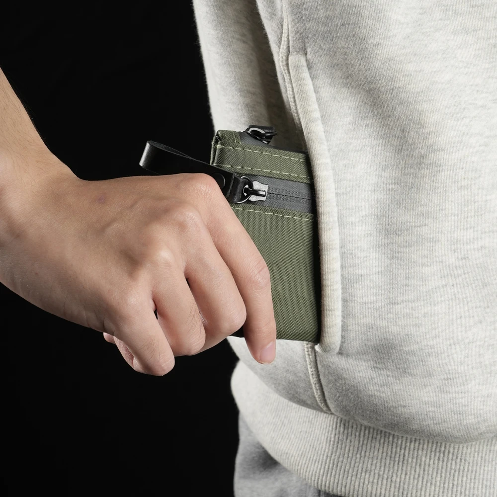 X-Pac Zip Pouch RFID-Blocking Cash and Card Wallet - Made With Carbon Neutral Weatherproof Fabrics, YKK Zipper, Black