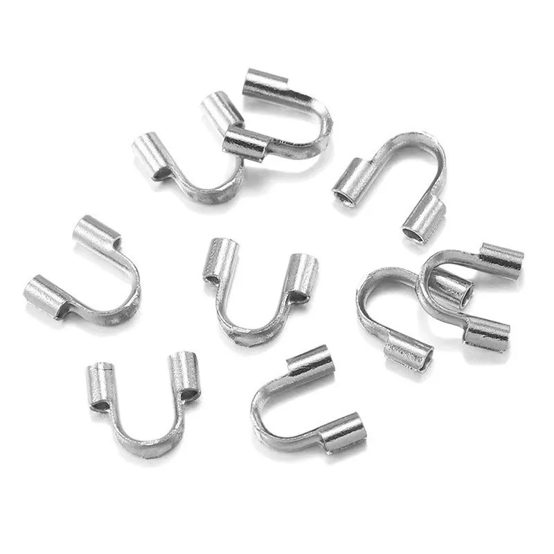 30-100pcs 4.5x4 มม.ป้องกันสายไฟลวด GUARD Guardian ป้องกันลูป U รูปร่างอุปกรณ์เสริม Clasps สําหรับเครื่องประดับทํา