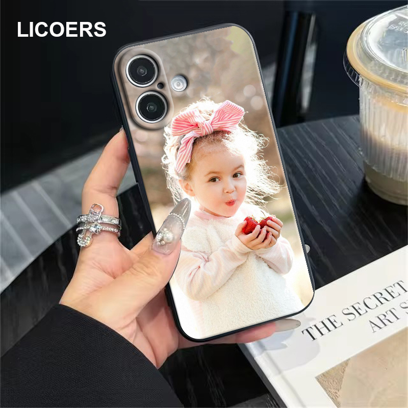 Funda personalizada para iPhone 16 Pro Max 16Plus 16e, funda DIY personalizada, foto, nombre, logotipo, letra impresa, carcasa suave a prueba de golpes