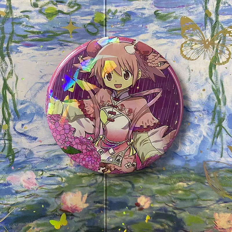 58 ミリメートル魔法少女まどか☆マギカピンかわいいアニメフィギュア暁美ほむらさやかブローチコスプレバッジバックパック靴ジュエリーアクセサリー