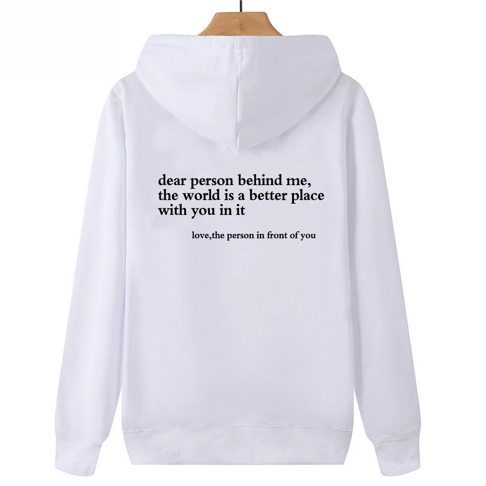 Querida persona detrás de mí Sudadera con capucha Suéter de salud mental Suéter con mensaje positivo