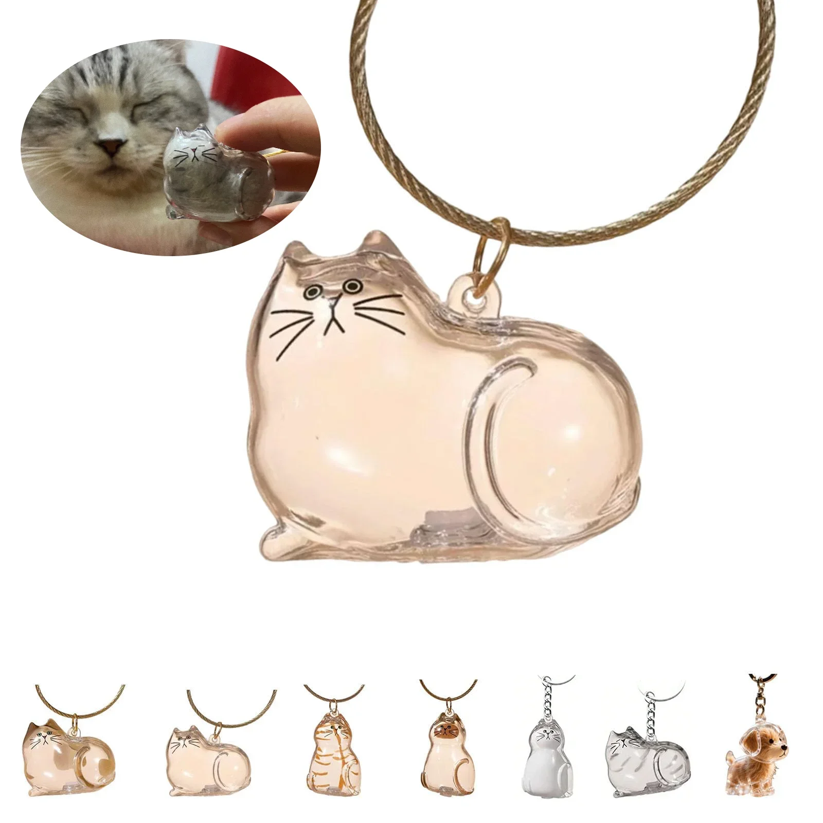 Tierhaar-Aufbewahrungsbehälter, Box, transparenter Charme, Harz, Andenken, Kapsel für Tierhaare, tragbarer Schlüsselanhänger, DIY-Anhänger-Zubehör