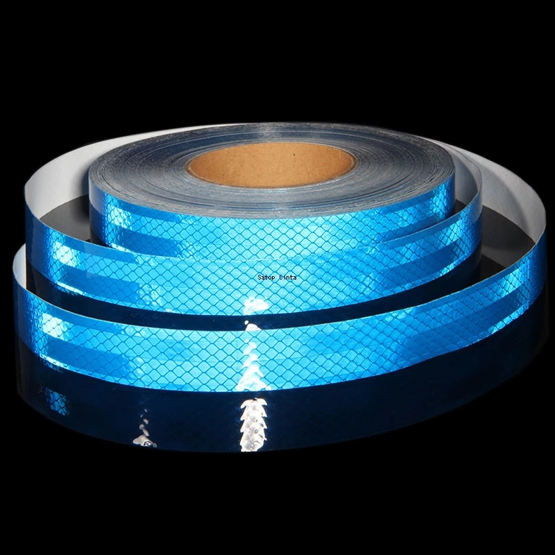 Blaue reflektierende Auto aufkleber selbst klebendes Mikro diamant band 2,5 cm * 5m wasserdichte Fahrrad reflektor streifen für Motorräder