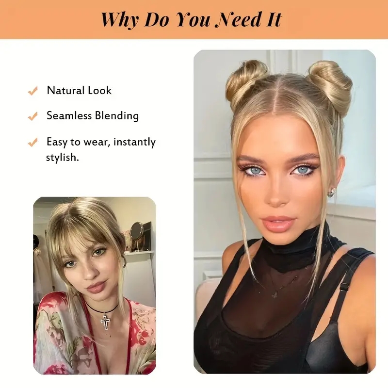 Moño de lazo de pelo liso, peluca de fibra natural y cómoda resistente al calor, fácil de usar, adecuado para todas las niñas, accesorios de peluca