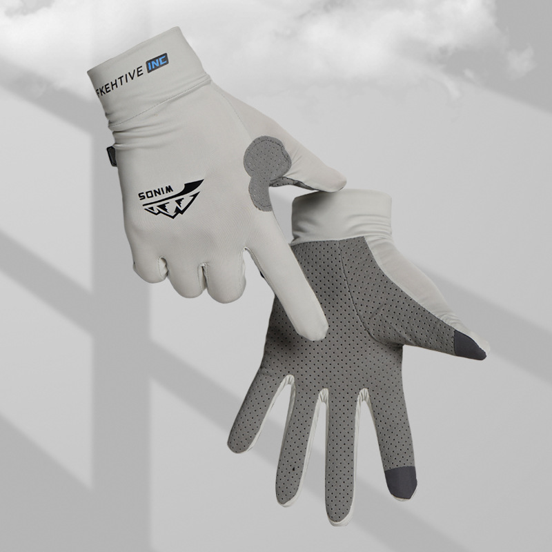 Gants d'équitation en plein air coordonnants pour hommes, gants de pêche à doigts complets, gants d'aviron de kayak, protection solaire, mince, garde au chaud, glace, hiver