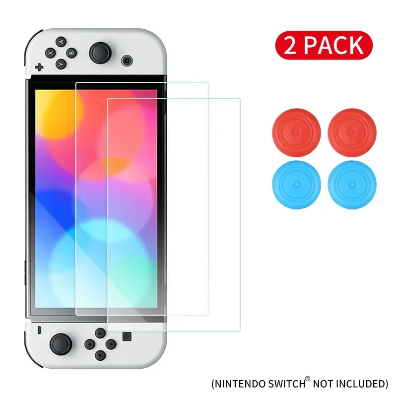Pellicola salvaschermo in vetro temperato compatibile con Nintendo Switch OLED 9H HD Pellicola protettiva trasparente per accessori OLED NS Switch