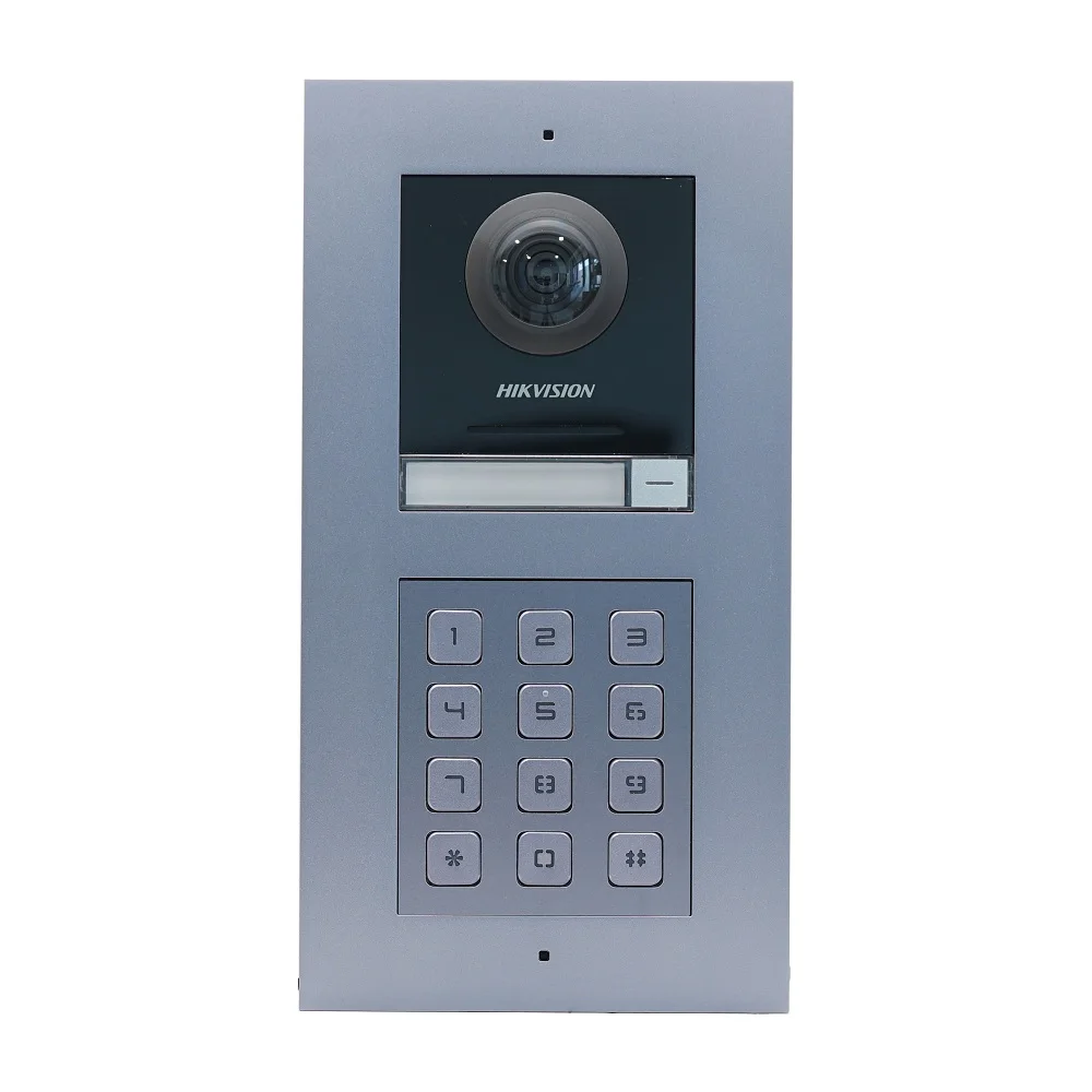 HIKVISION-KIT de intercomunicador de vídeo 802.3af, multilenguaje, incluye DS-KD8003-IME1(B), DS-KH6350-WTE1 e interruptor POE