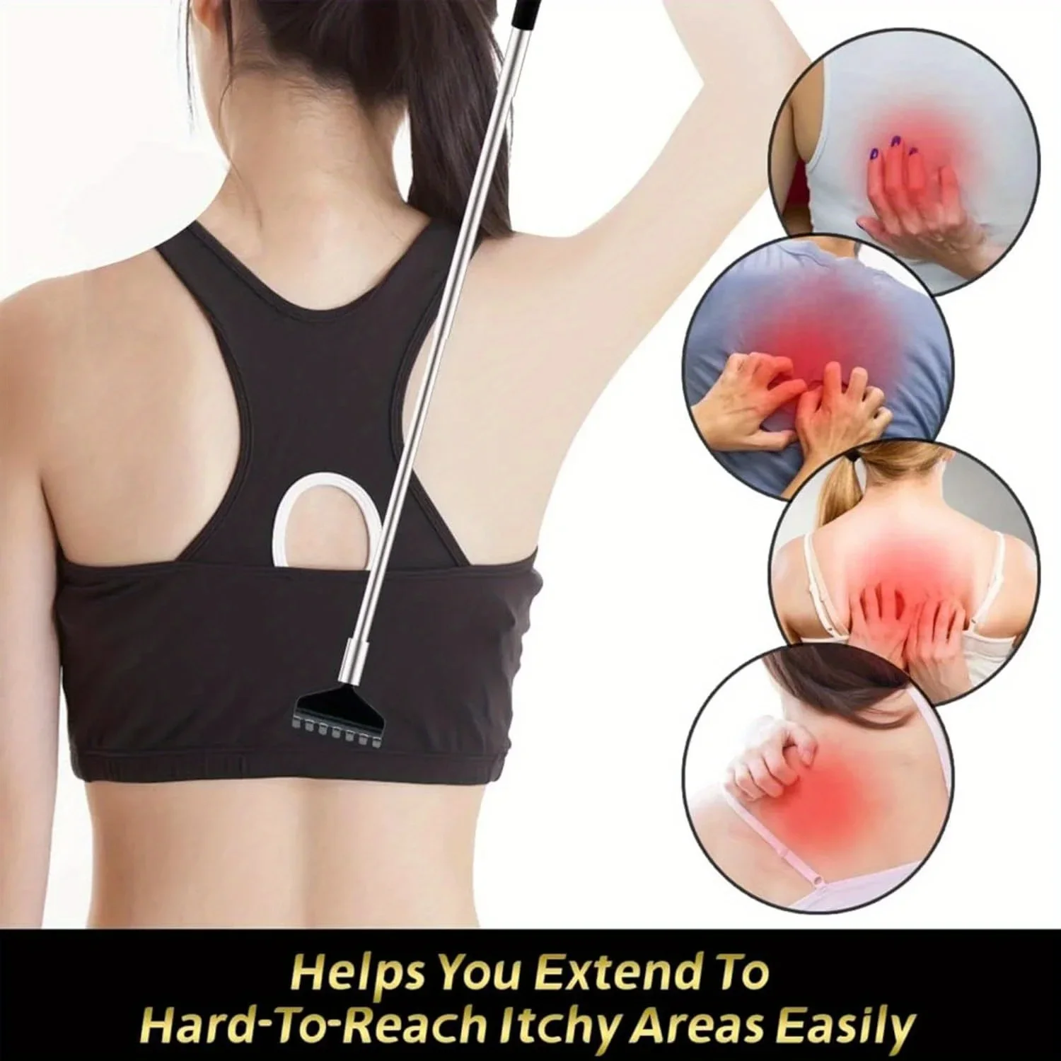 3Pcs/Set Back Scratcher Telescopic Scratching Back Scratcher Massager Kit Scraper Extendable Telescoping Itch Massage Relaxation
