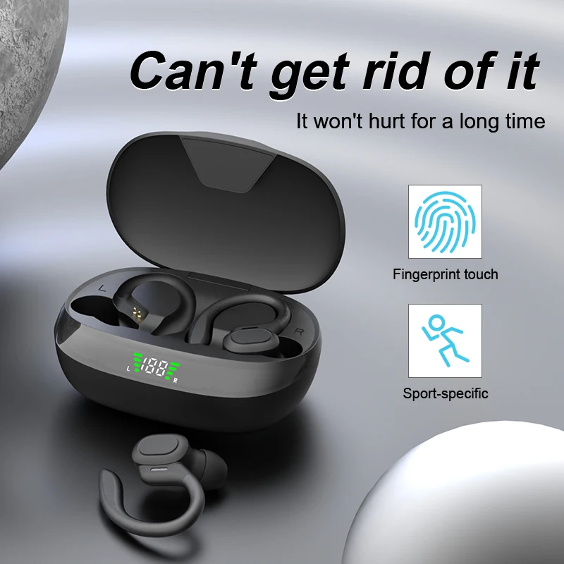 SHUKE-auriculares inalámbricos con Bluetooth, cascos deportivos con gancho para la oreja, sonido estéreo Hifi 9D, resistentes al agua, intrauditivos con micrófono