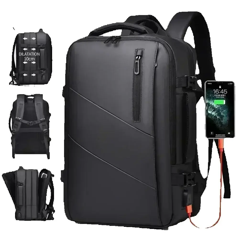 Mochila para ordenador portátil de negocios para hombre de 17 pulgadas, mochila de gran capacidad de calidad, mochilas de viaje USB impermeables, Mochaila para acampar para hombre