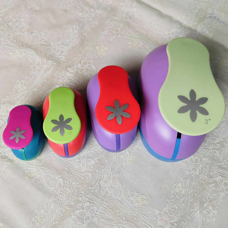 스크랩북 학교 DIY 종이 커터, 6 꽃잎 꽃 공예 펀치 세트, EVA 폼 미 홀 펀치, 25mm, 38mm, 50mm, 74mm