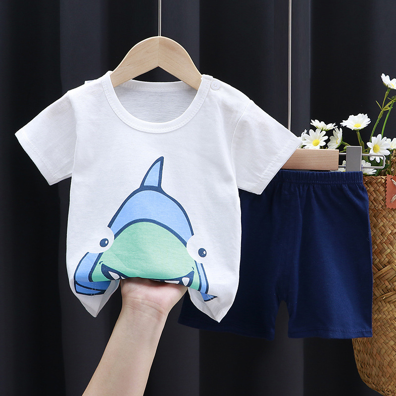 Conjuntos de roupas infantis meninos dos desenhos animados impressão camiseta simples moda camisetas shorts novos bonito topos fatos de treino crianças manga curta topos shorts