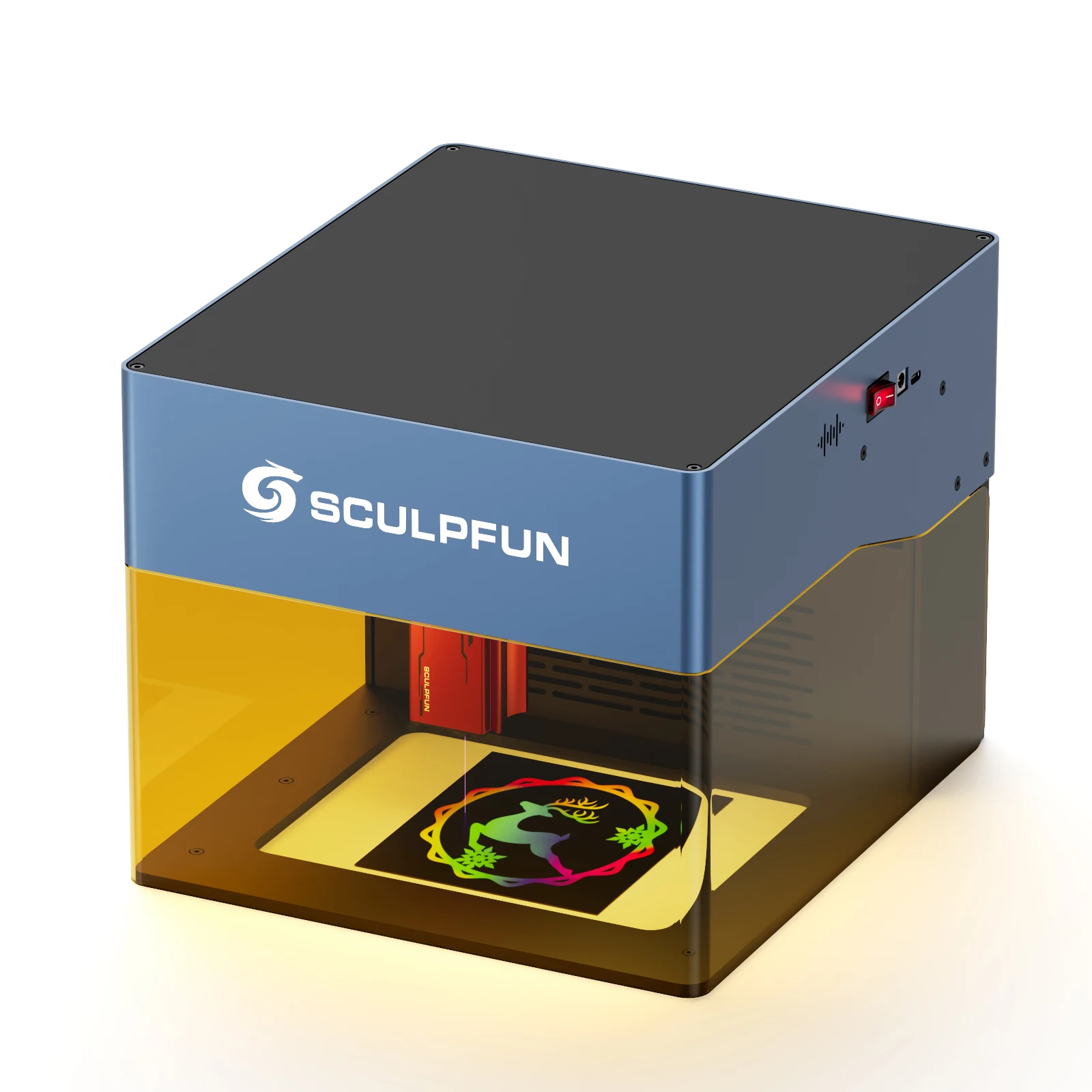 Sculpfun-Graveur laser portable iCube Pro Max 10W, machine de gravure avec filtre à fumée, alarme de température, ultra fin 0.08mm