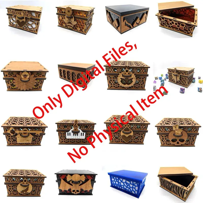 313 Boxes Laser Cut File Drawing Piggy Caskets Storage Containers Vector Design Collection