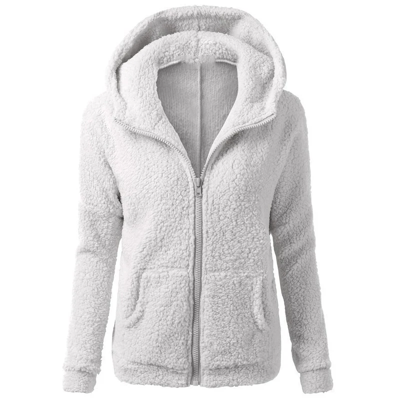 Chaqueta cálida de otoño e invierno para mujer, Sudadera con capucha informal para mujer, sudaderas con capucha, sudadera, abrigo con cremallera, abrigo liso de lana suave para mujer 2024