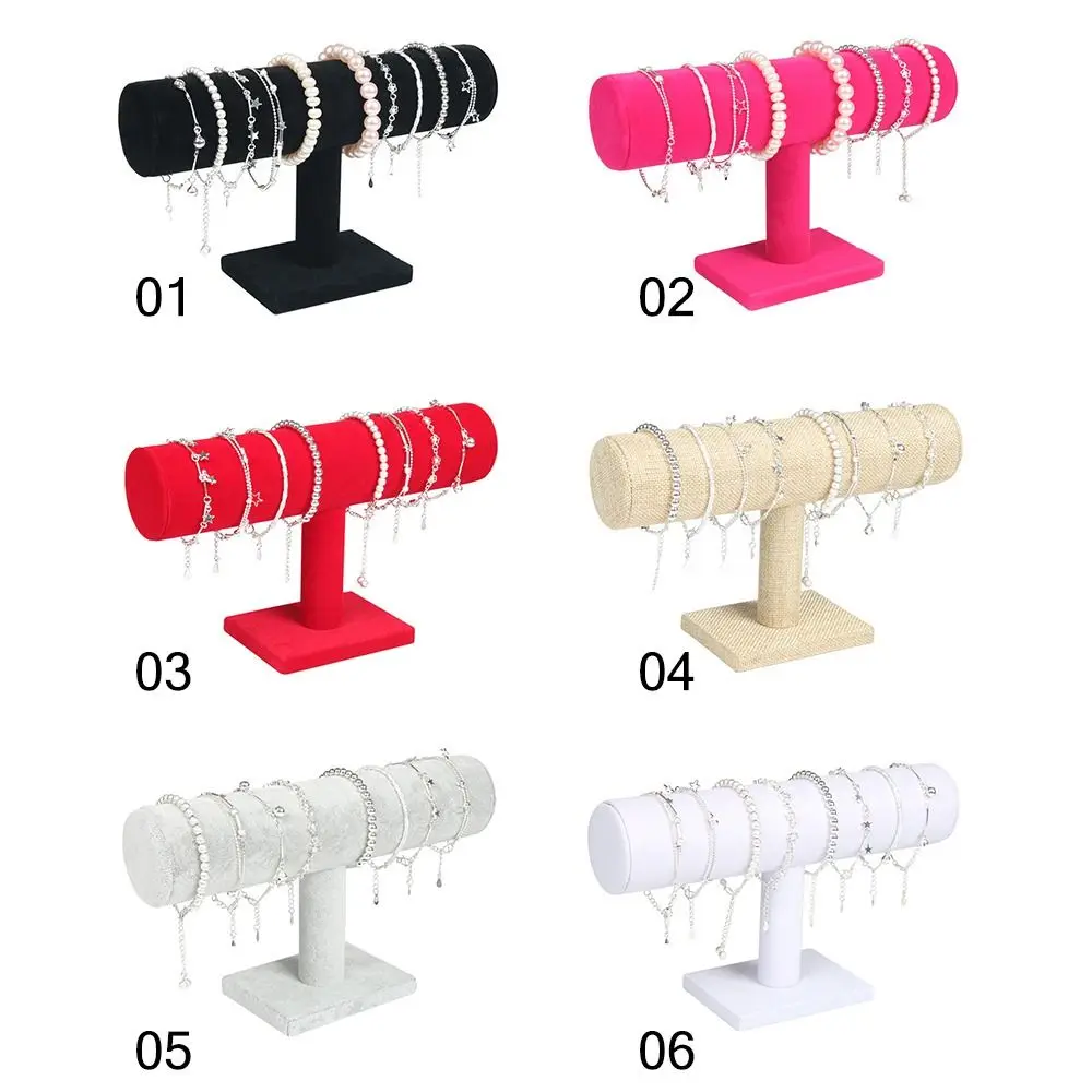 6 Farben aufrechtes Samt-Armband, Kette, Uhr, aufrechtes Display-Rack, Schmuck-Organizer, harter Schmuck-Display-Ständer