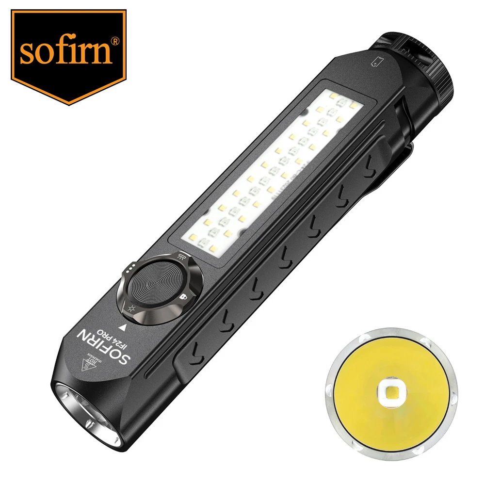 Sofirn IF24 PRO SFT40 Buck Driver RGB-Licht 1800 lm 340 m 18650 USB C wiederaufladbare Taschenlampen Flood Spot mit Magnet