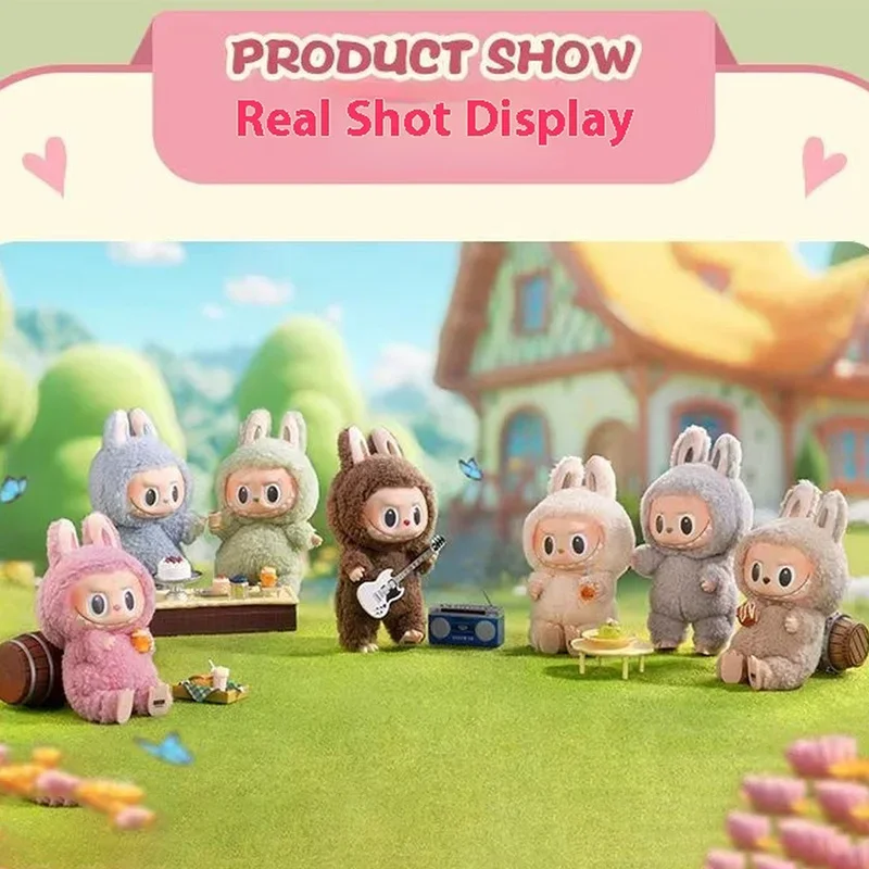 Popmart Labubu los monstruos Lisa Seme corazón Macarrr vinilo Base serie juguete de moda decoraciones regalos de cumpleaños