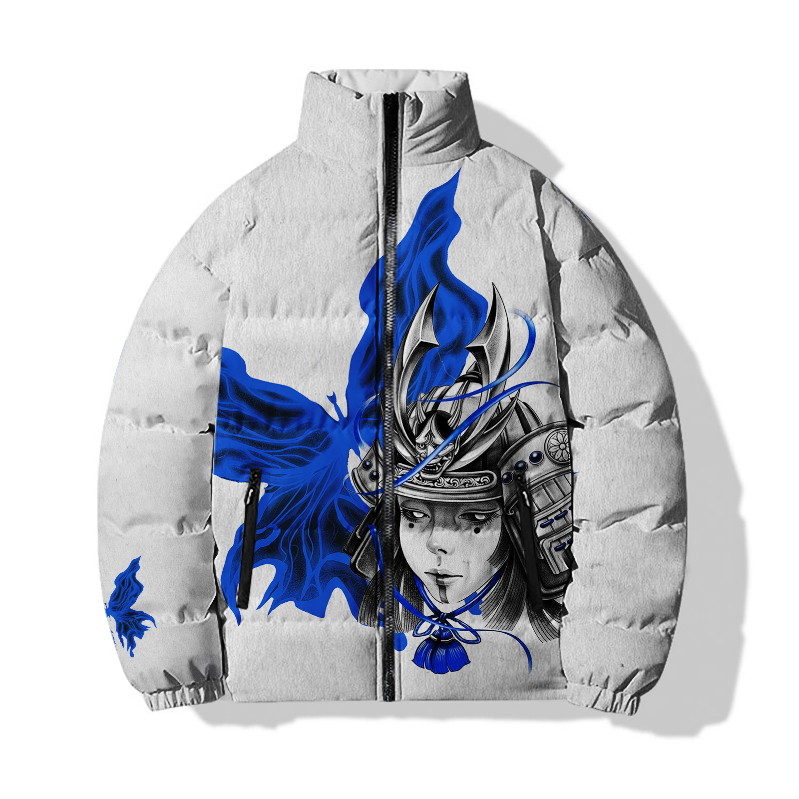 メンズ日本アニメダウンコート,クールなサムライコート,暖かい冬のジャケット,高品質,ファッション,3Dプリント,新しい