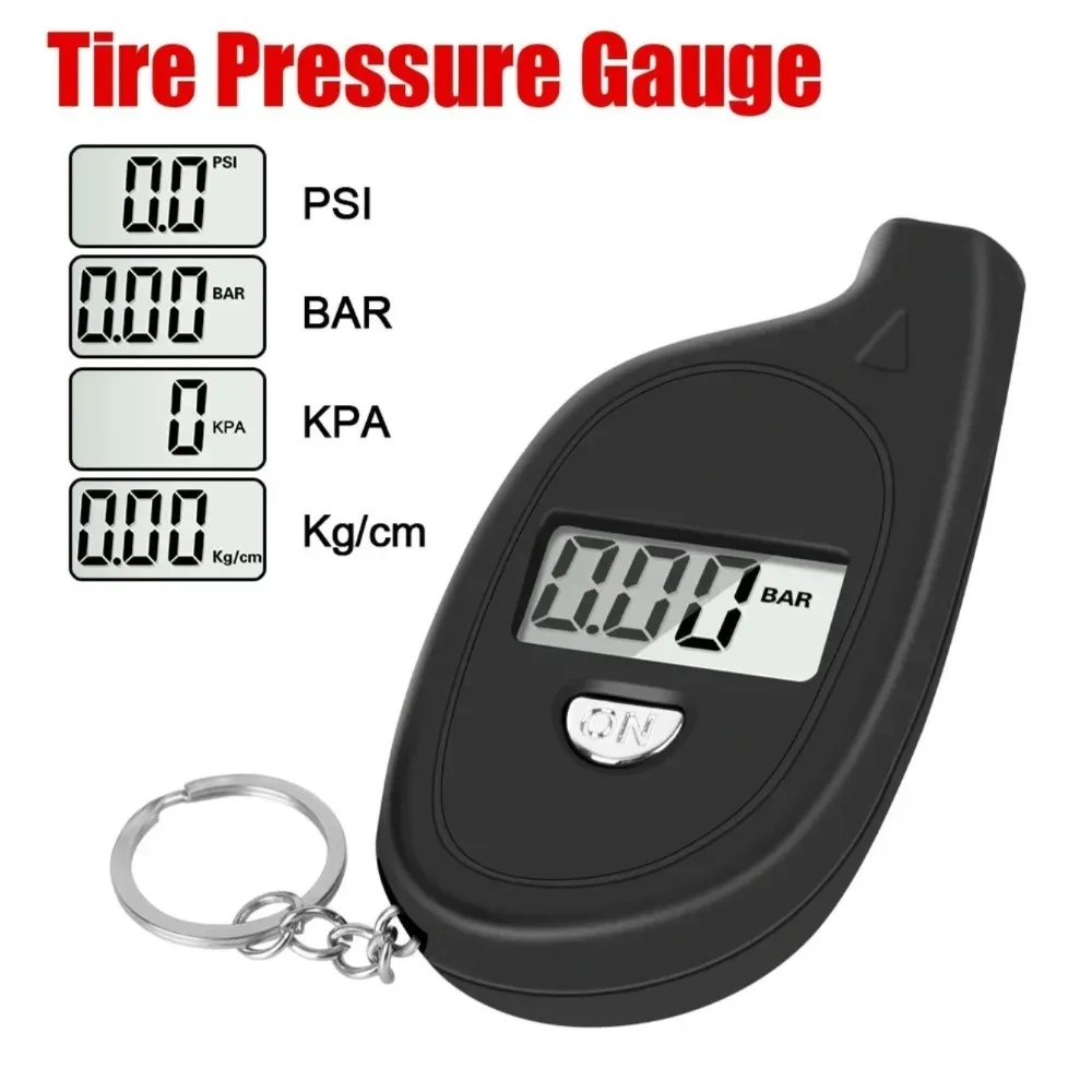 Medidor de pressão de ar dos pneus do carro medidor de pneus digital display lcd auto carro motocicleta pneu alarme segurança