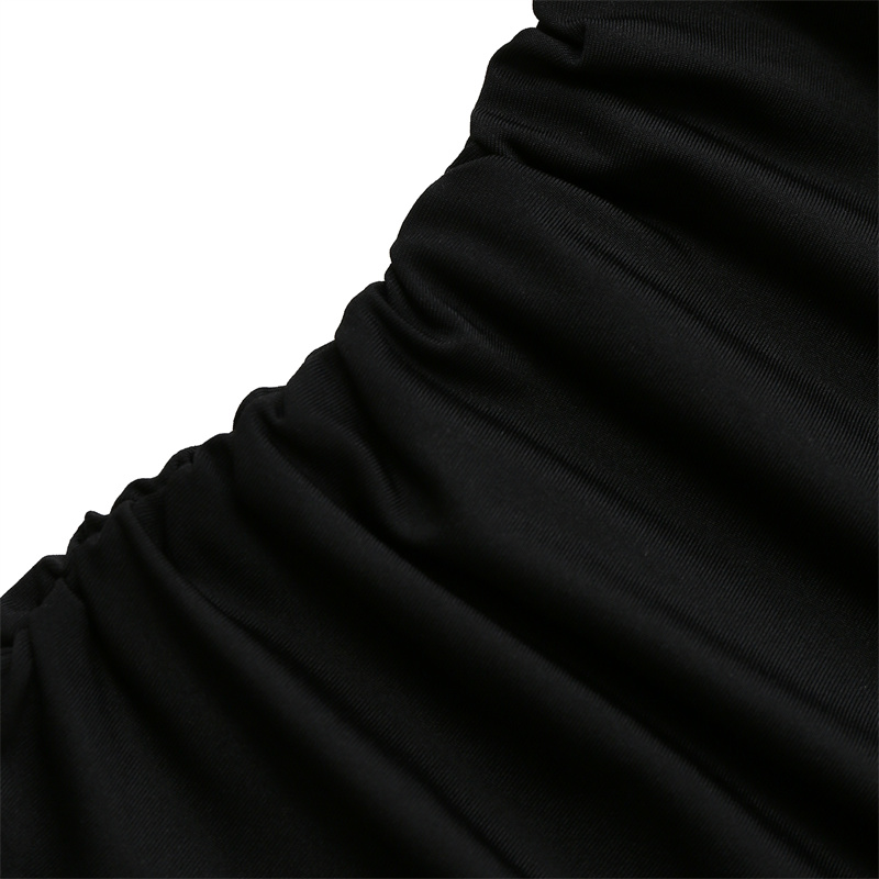 Sexy Kant V-hals Cropped Halter Tops Voor Vrouwen Zomer 2025, Effen Kleur Casual Mouwloos Backless Ruches Tank Top Tee Shirt
