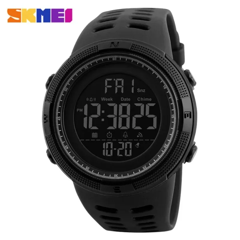 SKMEI 1251 zegarek sportowy dla mężczyzn budzik Chrono wyświetlacz LED wodoodporne cyfrowe elektroniczne zegarki na rękę męskie Reloj Hombre 1560