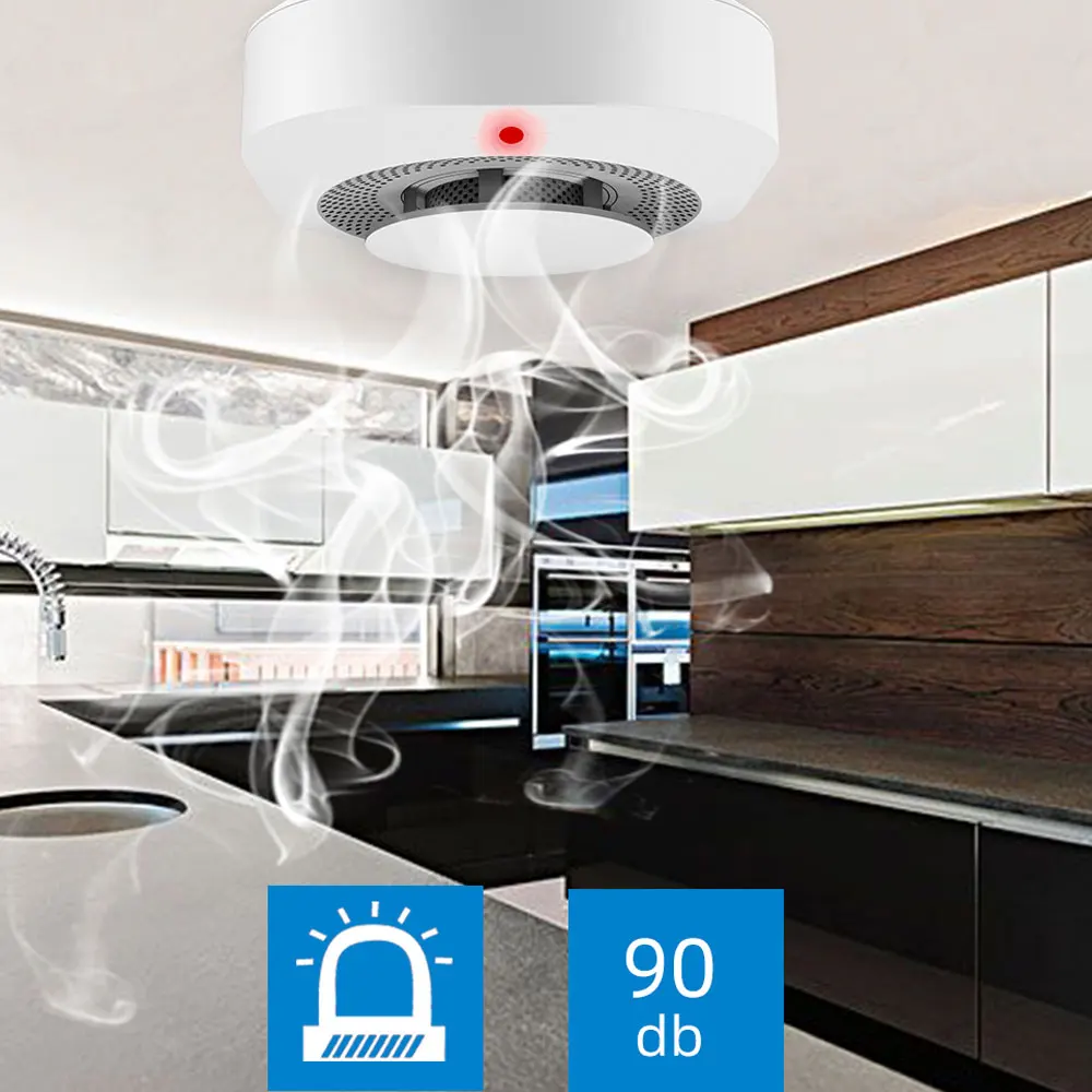 Tuya Zigbee Smoke Detector Smart Fire Fire Protection Home Security Alarm Sound Light Alarm with Zigbee Hub Smart Life APP