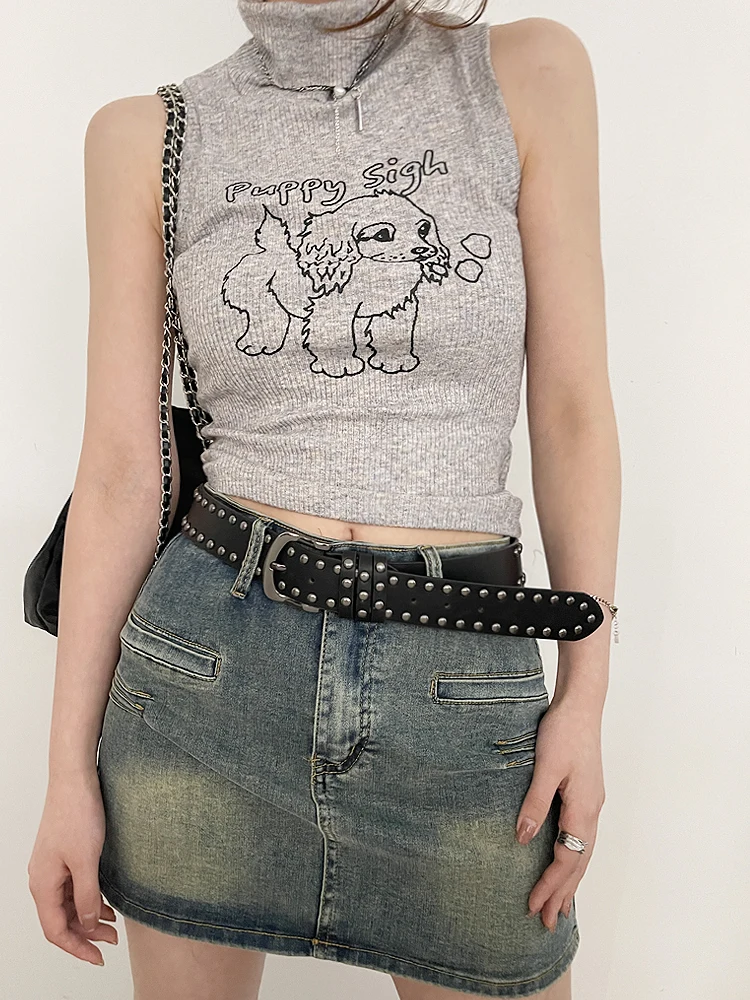 2026 New Women Belt Women's Jeans Tie-in Ladies' Belt Fashion Personality Rivet Belt Senior Black Fashion