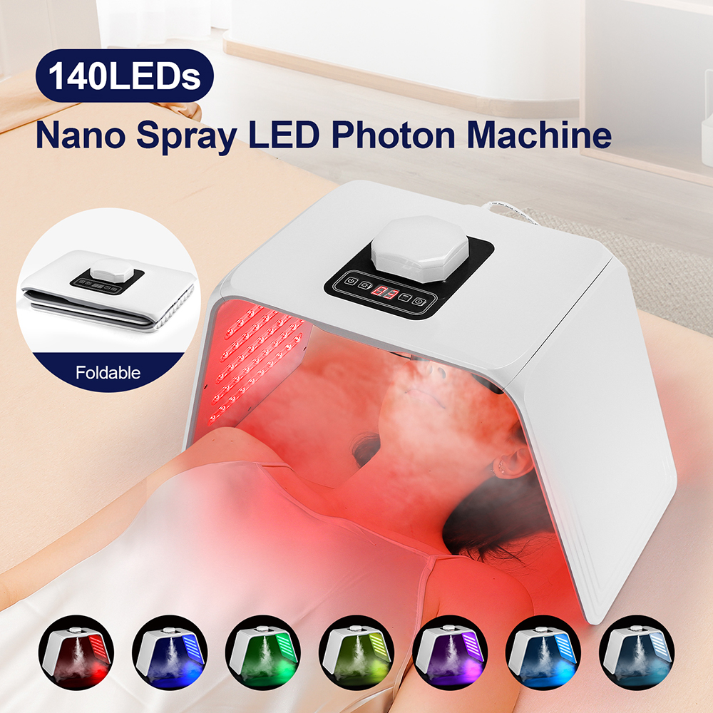 Elektrische 7-Farben-LED-Maske Nano-Wassersprüher Hautverjüngung PDT Photonentherapielampe Rot Blaues Licht Home SPA Hautpflegewerkzeuge