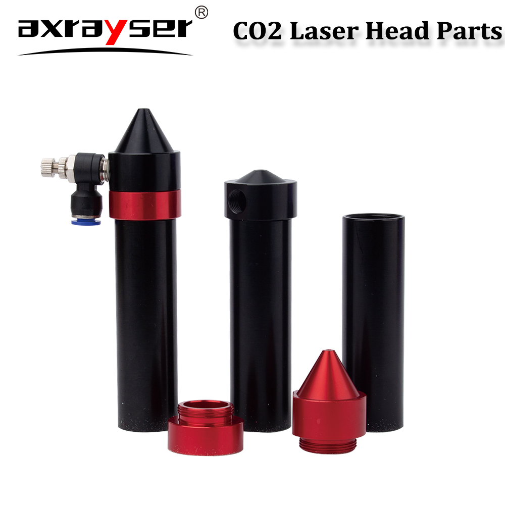 CO2 Laser Head Parts Air Nozzle Dia.20 FL 38.1/50.8/63.5/101.6mm Lens Tube Outer Diameter 25mm for CO2 Laser Engraving Machine