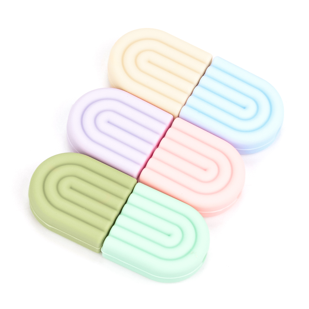 Lofca 40 Chiếc Cầu Vồng Cho Bé Viền Silicone Đồ Chơi Cho Bé Tự Làm Thực Phẩm Miếng Dán Núm Vú Giả Dây Chuyền Vòng Cổ Trang Sức Hoạt Hình Phụ Kiện