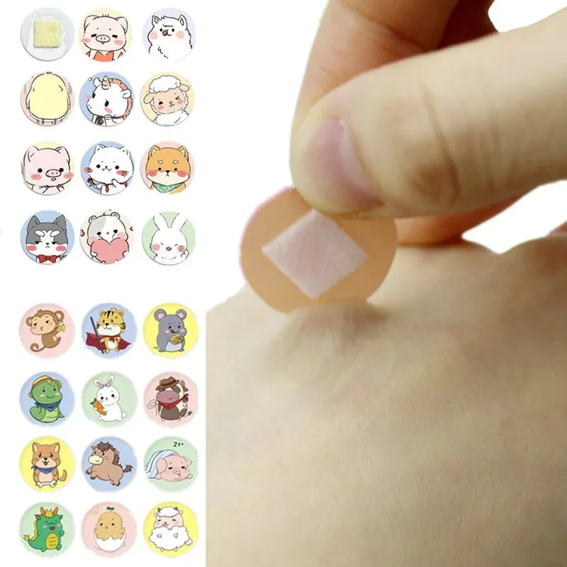 Bande adhésive à motifs d'animaux de dessin animé, 120 pièces/lot, Bandages adhésifs pour hémostase, premier Kit d'urgence, patchs de plâtre pour plaies pour enfants