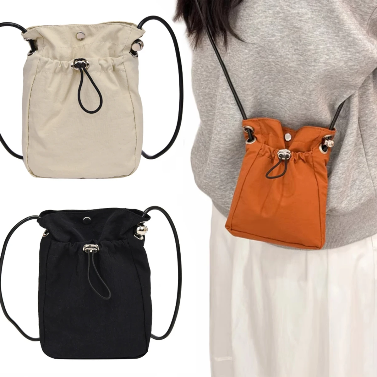 Bolsa crossbody de náilon macia mini carteira de telefone multifuncional bolsa de ombro quadrada bolsa crossbody bolsa de lona bolsa mensageiro