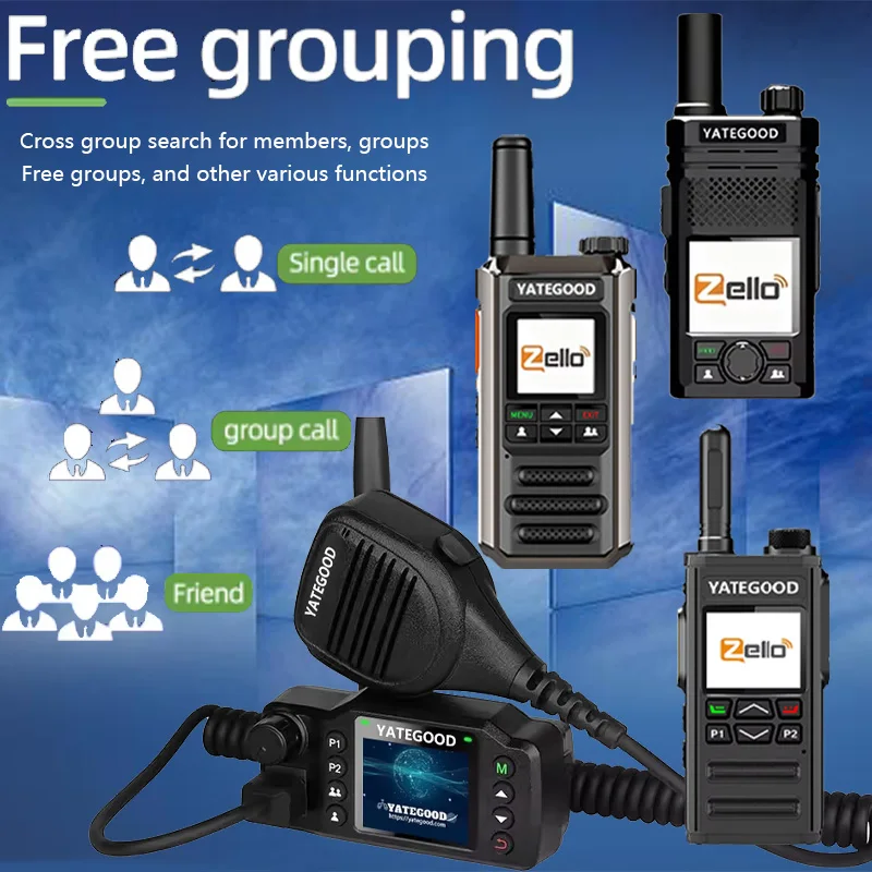 YATEGOOD G288 Zello POC wireless remote control walkie talkie SIMcard 4G 3G Android Bluetooth mobile phone PTT Wifi GPS global 8