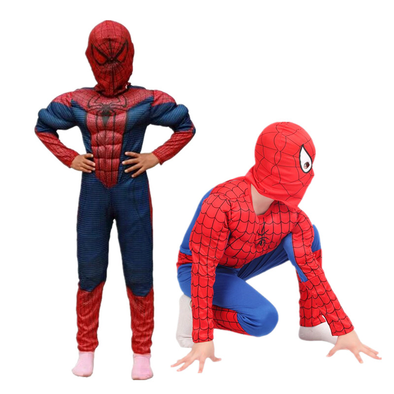 Film Superheld Rot Peter Parker Kinder Muskelkostüm Halloween Cosplay Party Ultimative Filmfiguren Weihnachten Neujahr Geschenk