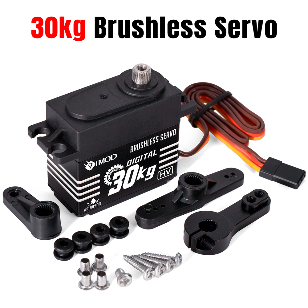 9imod Bürstenloses Servo 20/30/40 kg Gehäuse aus Aluminiumlegierung, wasserdichtes digitales Metallgetriebe-Servo für 1/8 1/10 RC Crawler Car Boat DIY