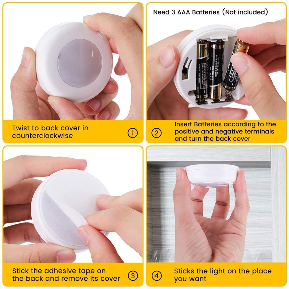 LED Under Cabinet Light with Remote Control Wireless RGB Color Changing Night Light for Kitchen Bedroom Closet Counter Wall lamp