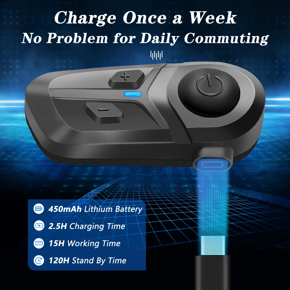Auriculares para motocicleta, cascos con Bluetooth 5,3, auriculares inalámbricos con Motor, auriculares para bicicleta, auriculares estéreo manos libres