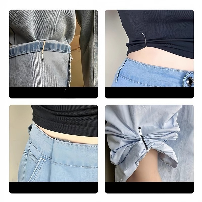 Jupes en jean, accessoires à boucle détachable, Clip à manches réglable pour pantalons, Clip de réduction du manchon de serrage de la taille, 4/10 pièces