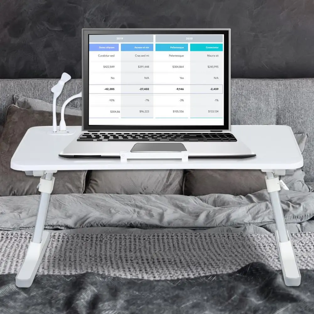Laptop Bed Tray Table, Height Angle Adjustable Laptop Bed Stand, Portable Lap Desk with Foldable Legs, Foldable Lap Tablet Table