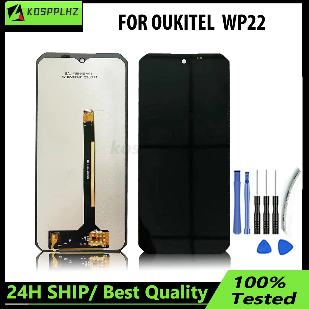 อะไหล่ใหม่สำหรับ oukitel WP22 WP26จอแสดงผล LCD แบบสัมผัสหน้าจอประกอบดิจิไทเซอร์แบบสัมผัส100% ใหม่ + เครื่องมือ