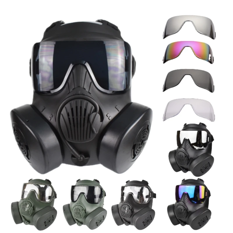 Zlangsports Máscaras táticas Lentes ZL4/M50 FM54 Máscara protetora macia de ar facial Para atirar, caçar, andar a cavalo, treinamento, jogos CS, cosplay