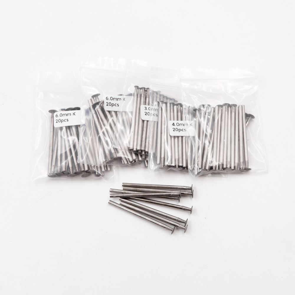 100pcs K-type Shank 2.35mm 120# Diamond Grinding Burr 0.5-10.0mm Teeth Grinding Bits Cutting Blades Diamond Grinding Burr