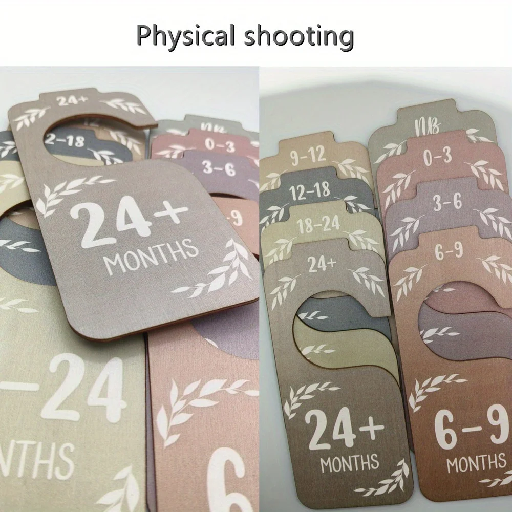 아기 옷 주최자에 대 한 8pcs 나무 아기 옷장 분배기, 옷장 크기 옷걸이에 대 한 양면 다채로운 아기 옷장 주최자