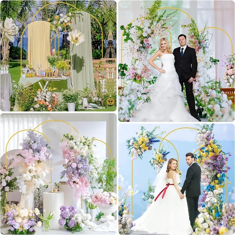 Gold Party Decor Arch Stand (1PCS) - 4FT/5FT/6FT/6.6FT/7.2FT, Balloon Frame & Backdrop Bracket for Weddings